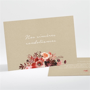 Carte de condoléances décès fleurs automnales