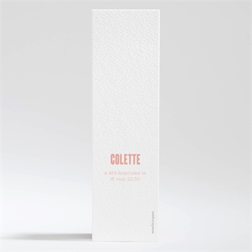 Signet baptême charité marque-page - Dos du signet