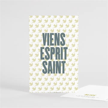 Signet baptême colombe d'espérance portrait - recto du signet