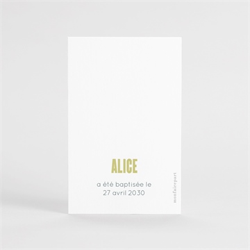 Signet baptême colombe d'espérance portrait - Dos du signet