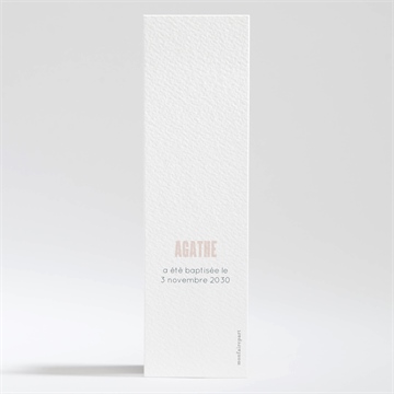 Signet baptême envolée de colombes - Dos du signet