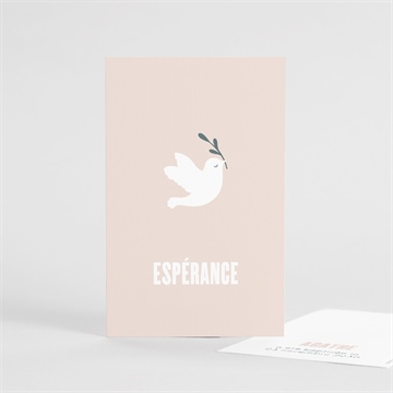 Signet baptême envolée de colombes portrait - Recto du signet