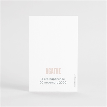 Signet baptême envolée de colombes portrait - Dos du signet