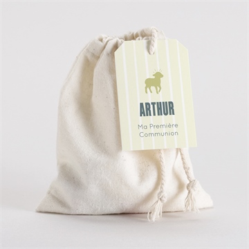 Pochon communion agneau carré