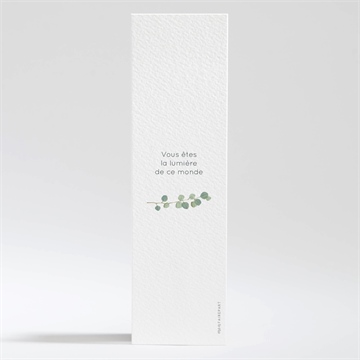 Signet profession de foi croix et feuillage - Dos du signet