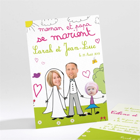 Faire-part mariage Mes supers parents se marient! réf.N21119