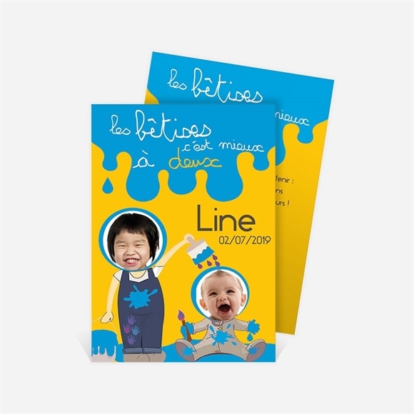 Faire-part naissance Coup de pinceau réf.N21107