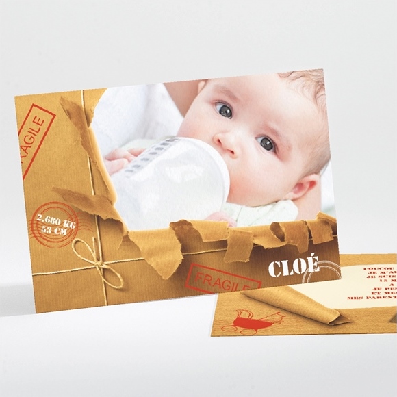 Faire-part naissance Paquet fragile réf.N11101