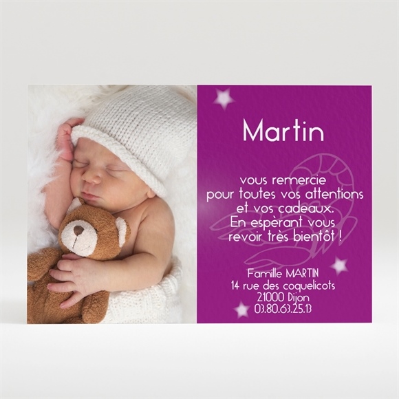 Remerciement naissance scorpion