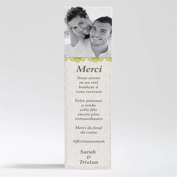 Remerciement mariage Jaune poussin réf.N20030