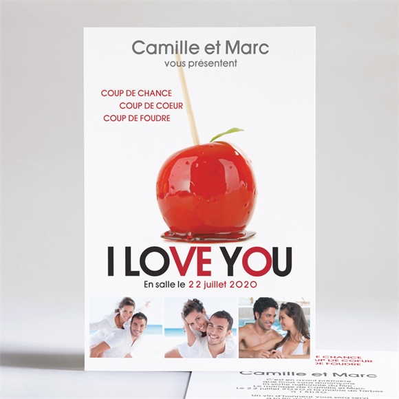 Faire-part mariage I love you réf.N24105