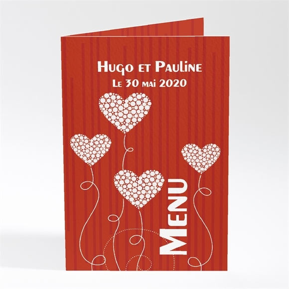 Menu mariage Rouge et romantique réf.N40167