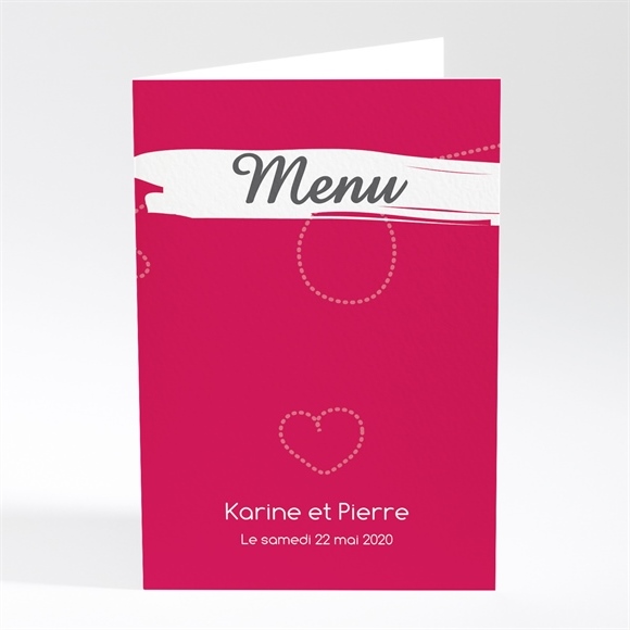 Menu mariage Framboise et gris photo réf.N401107