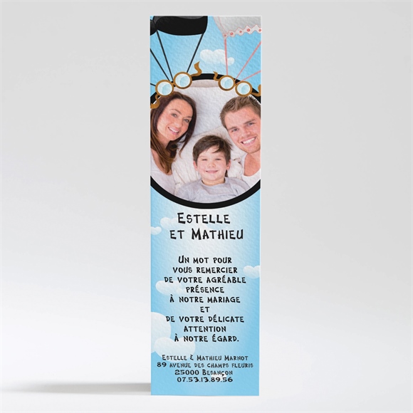 Remerciement mariage En parachute montage photo réf.N200121