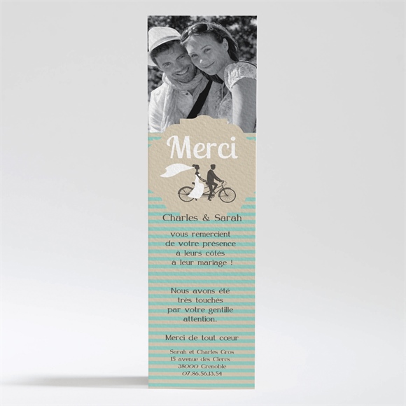 Remerciement mariage Deux mariés à vélo réf.N200133