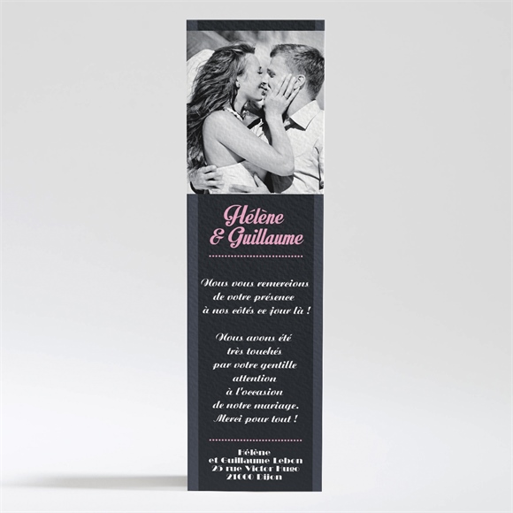 Remerciement mariage Programme vintage et ardoise réf.N200212