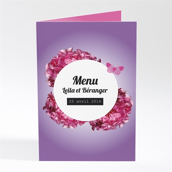 Menu mariage Graphique violet réf.N401253