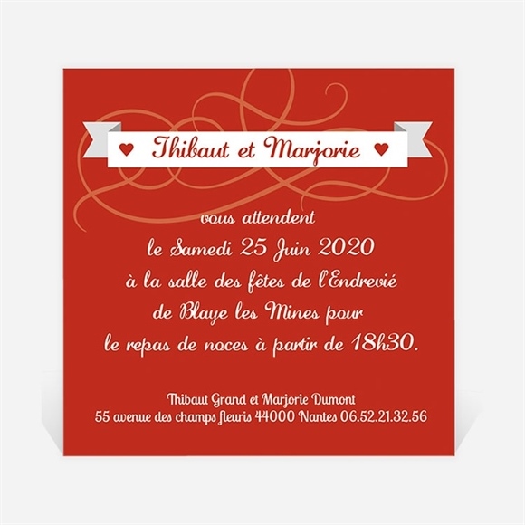 Carton d'invitation mariage Elle & Lui Symboles réf.N300160