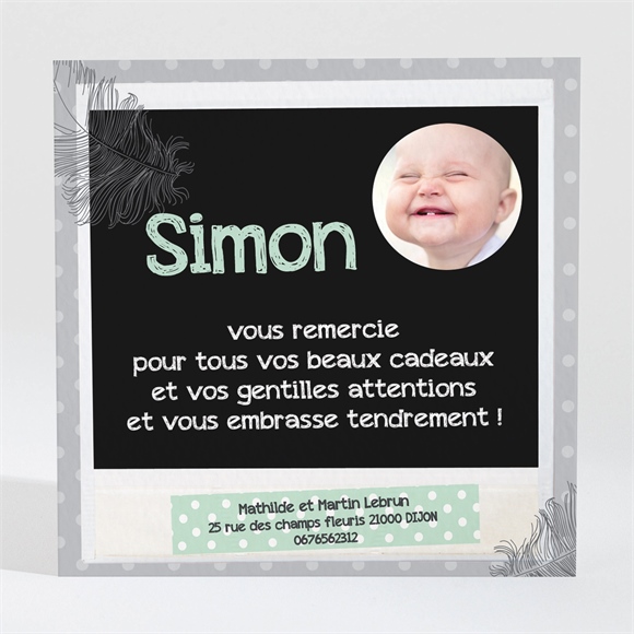 Remerciement naissance Cadre photo original réf.N300165