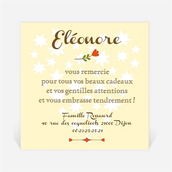 Remerciement naissance annonce fleurie