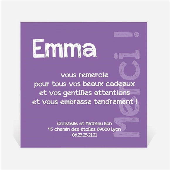 Remerciement naissance c'est une fille