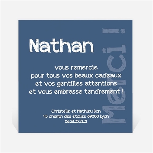 Remerciement naissance c'est un garcon