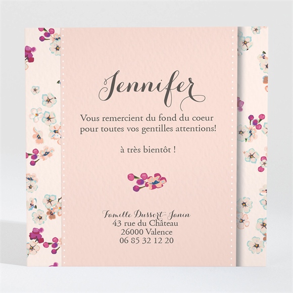 Remerciement naissance une belle annonce fleurie