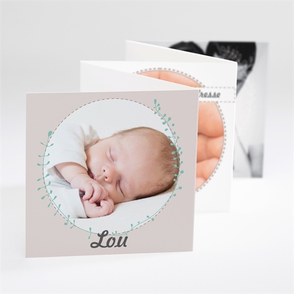 Faire Part Naissance Taupe Couronne Laurier Monfairepart Com