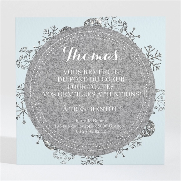 Remerciement naissance médaillon original