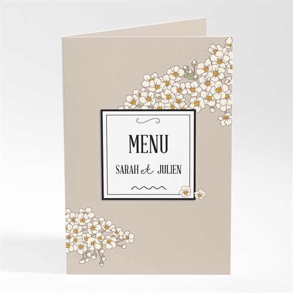 Menu mariage classique sobre et simple réf.N401411