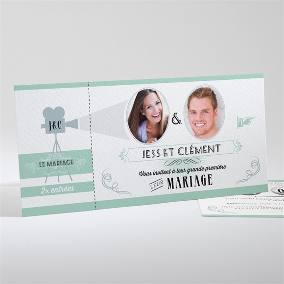 Faire Part Mariage Ticket Cinema Monfairepart Com