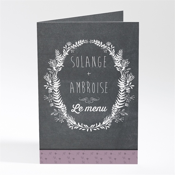 Menu mariage Découpe ardoise photo réf.N401437