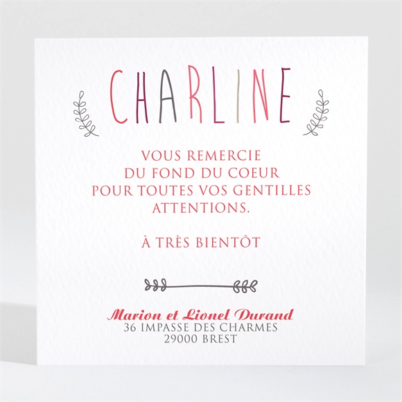 Remerciement naissance Joli texte et 3 photos  monFairePart.com