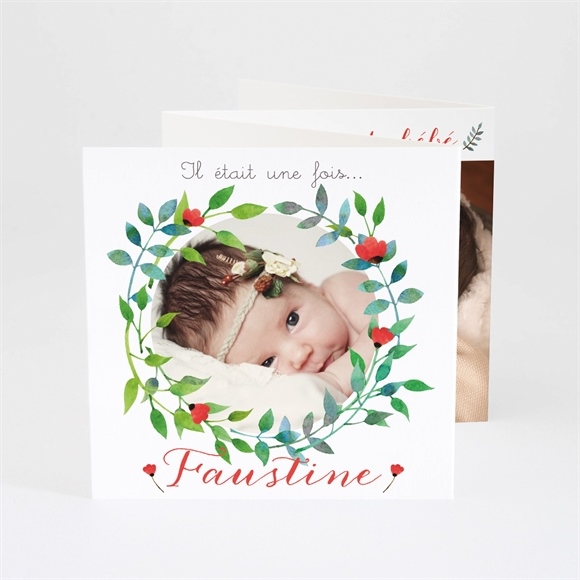 Faire-part naissance Petites fleurs champêtres réf.N83019