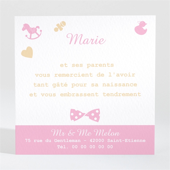 Remerciement naissance Petite Lady réf.N300422