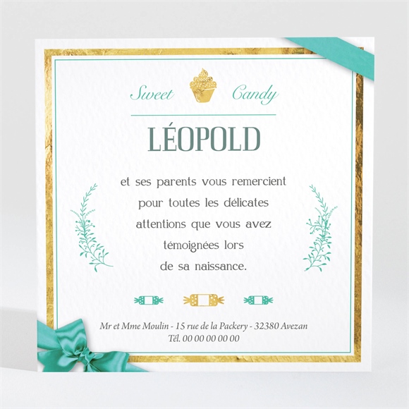 Remerciement naissance multi photos naissance