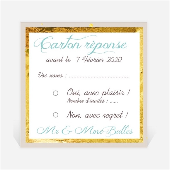 Carton réponse anniversaire de mariage invitation photo originale