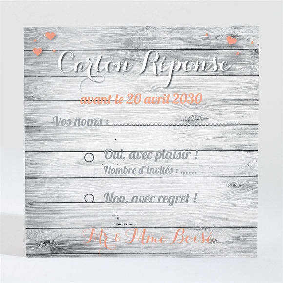 Carton réponse anniversaire de mariage elegante carte anniversaire