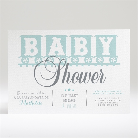 Faire-part baby shower Shower ensemble réf.N14028