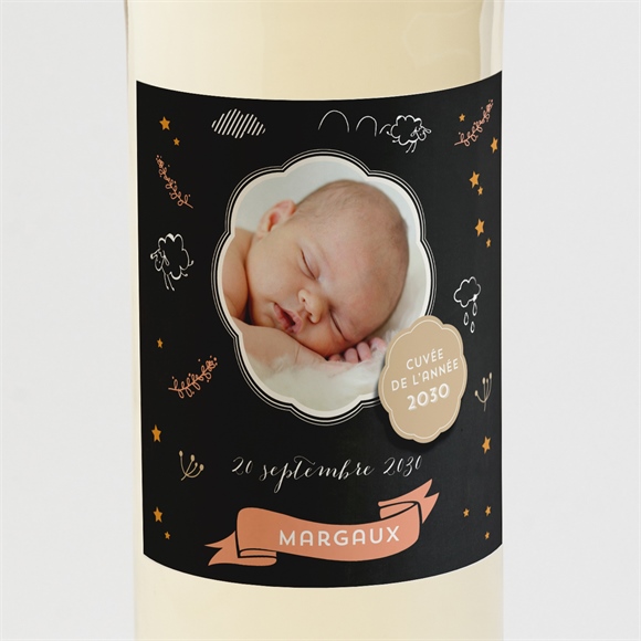 Etiquette de bouteille naissance Carte Noire réf.N300604