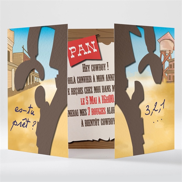 Invitation Anniversaire Cow Boy Photo Monfairepart Com