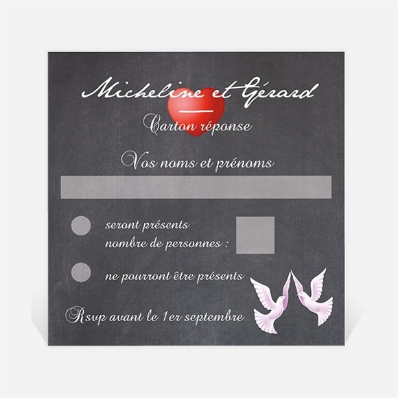 Carton réponse anniversaire de mariage symboles de notre amour