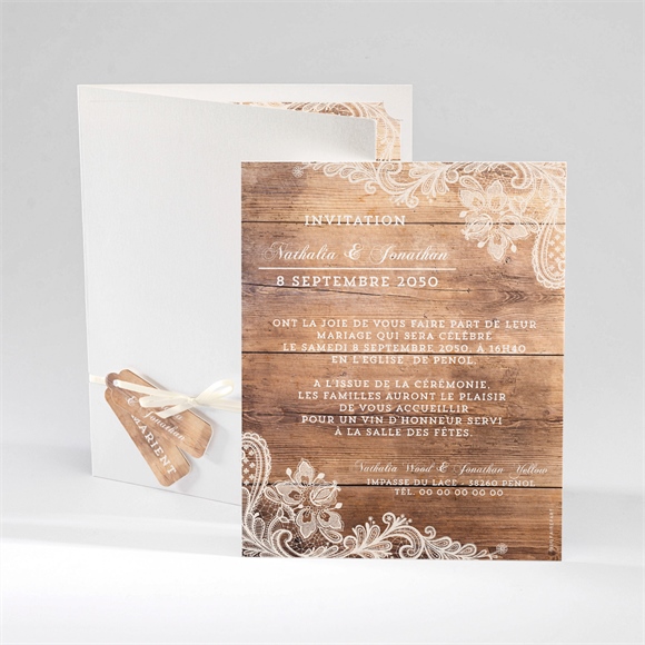 Faire-part mariage Boisé réf.N92008