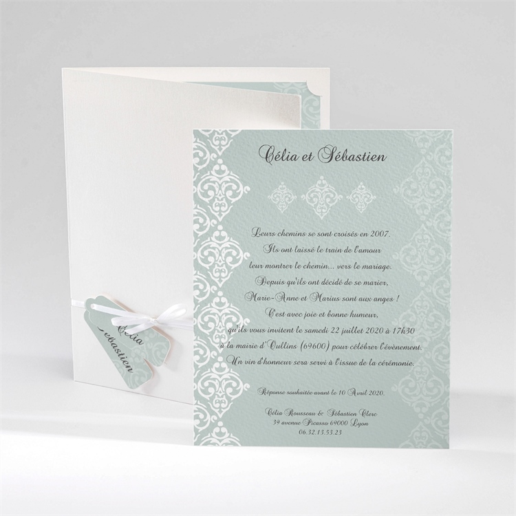 Faire-part mariage Simple et raffiné réf.N92010