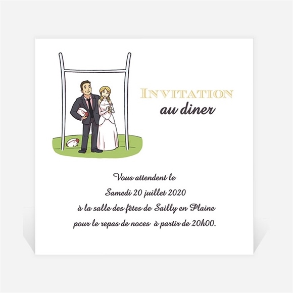 Carton D Invitation Mariage Humour Et Rugby Monfairepart Com