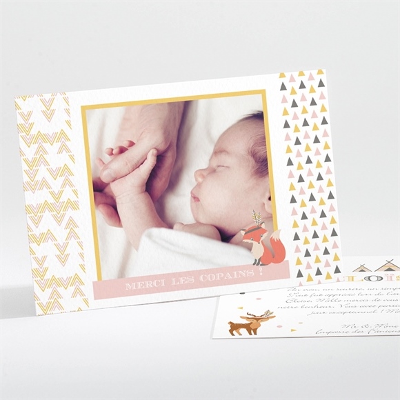 Remerciement naissance motifs géométriques