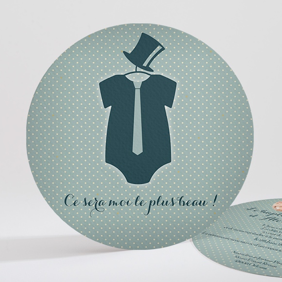 Faire-part de baptême tenue de fête