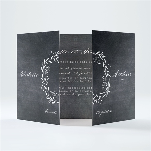 Faire-part mariage gravure sur ardoise