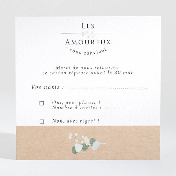 Carton réponse mariage bonheur