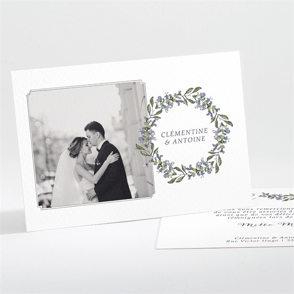 Remerciement mariage végétal retro